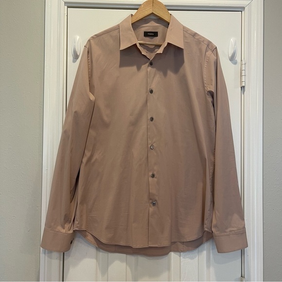 Theory Button Down Shirt Men’s Sz XL Dusty Pink Office Business Career Formal - Picture 1 of 10